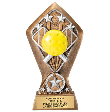 Radiant Diamond Star Resin Sculpture Trophy - 6.5" Pickleball [RM25D-PKLBL]