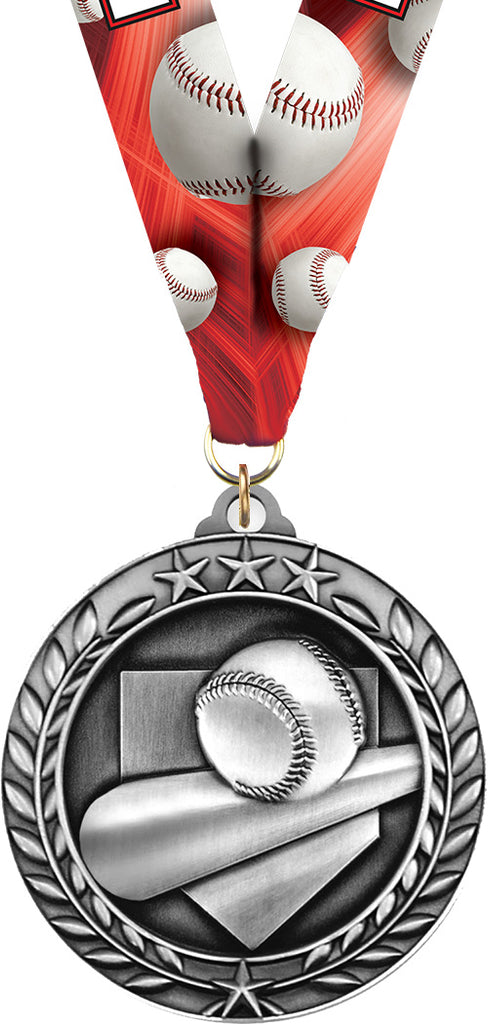 Baseball Dimensional Medal- Silver [MSW2-BS-S]