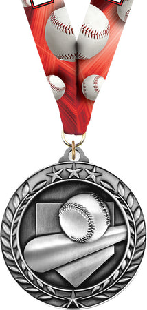 Baseball Dimensional Medal- Silver [MSW2-BS-S]