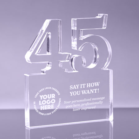 Number 45 Acrylic Award - 6 inch [ATNM-45-6-Q]
