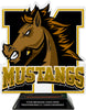 Mustangs Mascot Colorix-T Acrylic Trophy - 8.25 inch Gold [TACR8-MSCT-MSTG-GLD-Q]