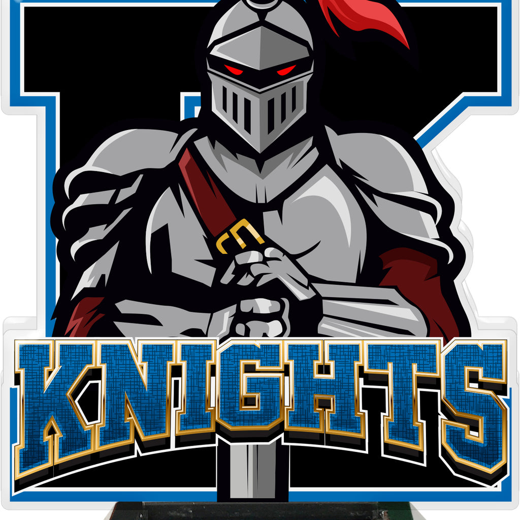 Knights Mascot Colorix-T Acrylic Trophies - Blue