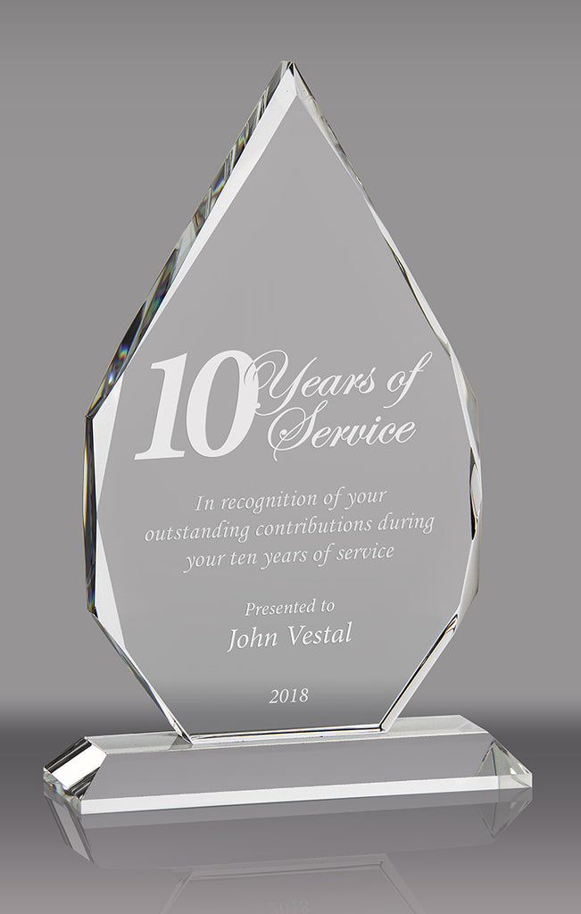 Optical Crystal Flame Award - 10.5 inch [CRFL-10-X]