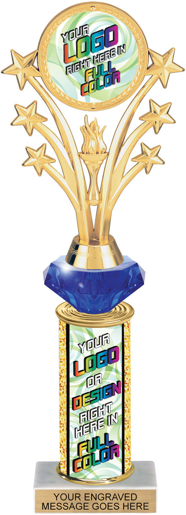 Diamond Riser Custom Column & Insert Trophy - 12 inch [TXDRCI12-Z]