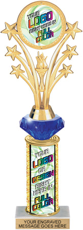 Diamond Riser Custom Column & Insert Trophy - 12 inch [TXDRCI12-Z]