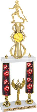 Softball Sport Color Riser Two-Post Trophy [T2PCSR22-SB]