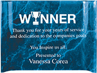 5x7 Blue Marbleized Acrylic Crescent Award [AJD57-BLU]