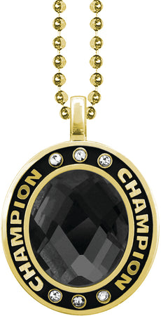 Black Onyx Gem Gold Champion Charm [CSOV-CHMP-STN-BLK-G]