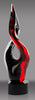 Black & Red Flame Art Glass 13