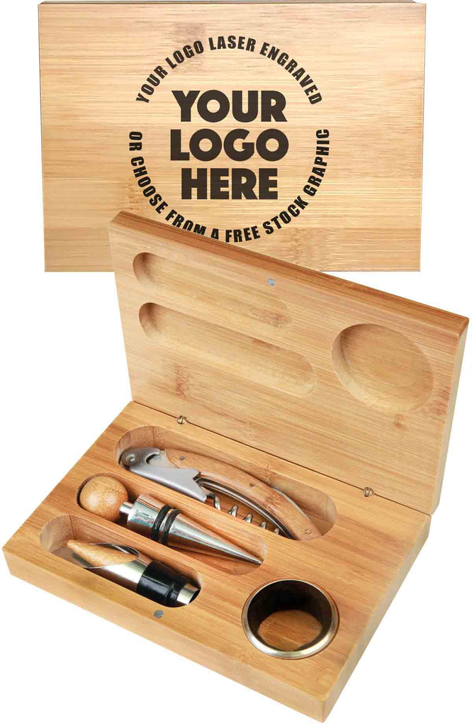 Bamboo 4 Piece Wine Tool Set [WTS06J]