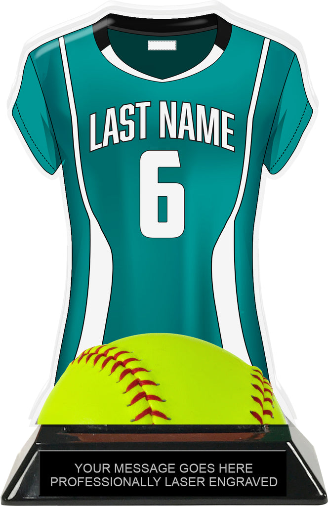 Softball Jersey Colorix-T Acrylic Trophy- Teal [TACR7-JSY-SB-TEAL-Q]