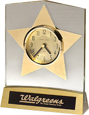 Gold Star Clock with Acrylic Upright [TDC944] – Trophy Depot