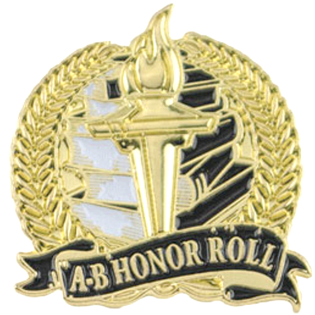 A-B Honor Roll Academic Lapel Torch Pin [LPST106]