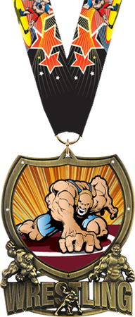 Wrestling Shield Insert Medal [MSHLD-WS]