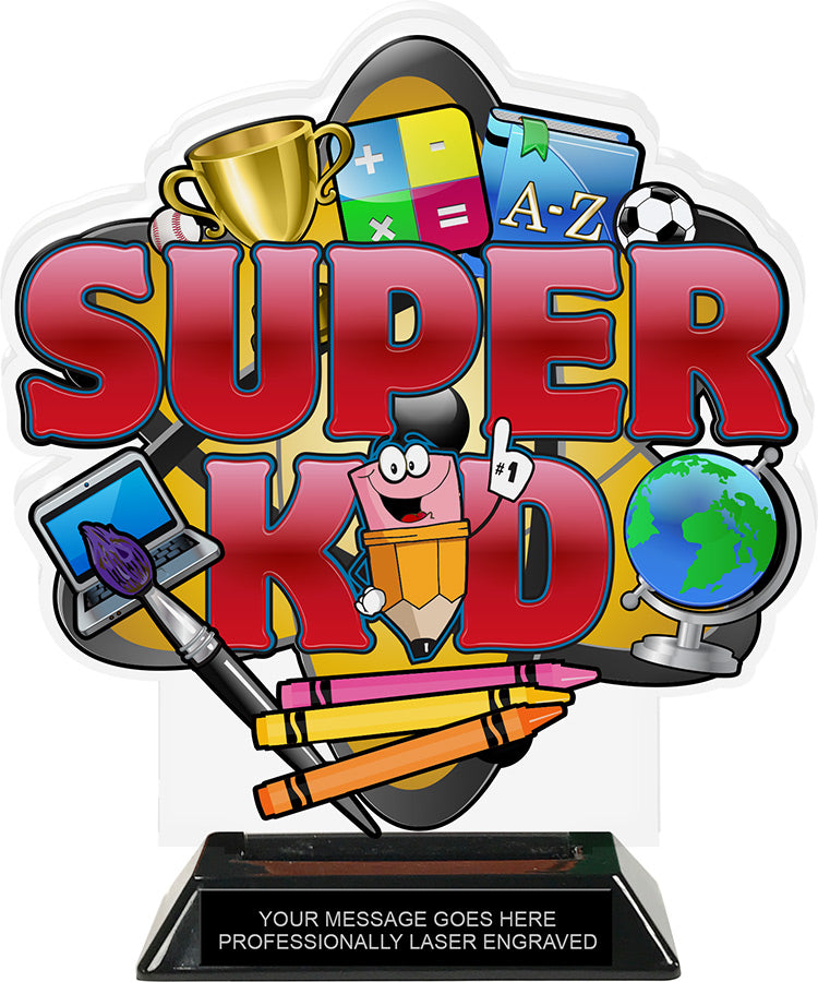 Super Kid Colorix-T Acrylic Trophy- 8.25 inch [TACR8-KN-SPRKD-Q]