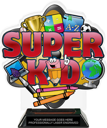 Super Kid Colorix-T Acrylic Trophy- 8.25 inch [TACR8-KN-SPRKD-Q]