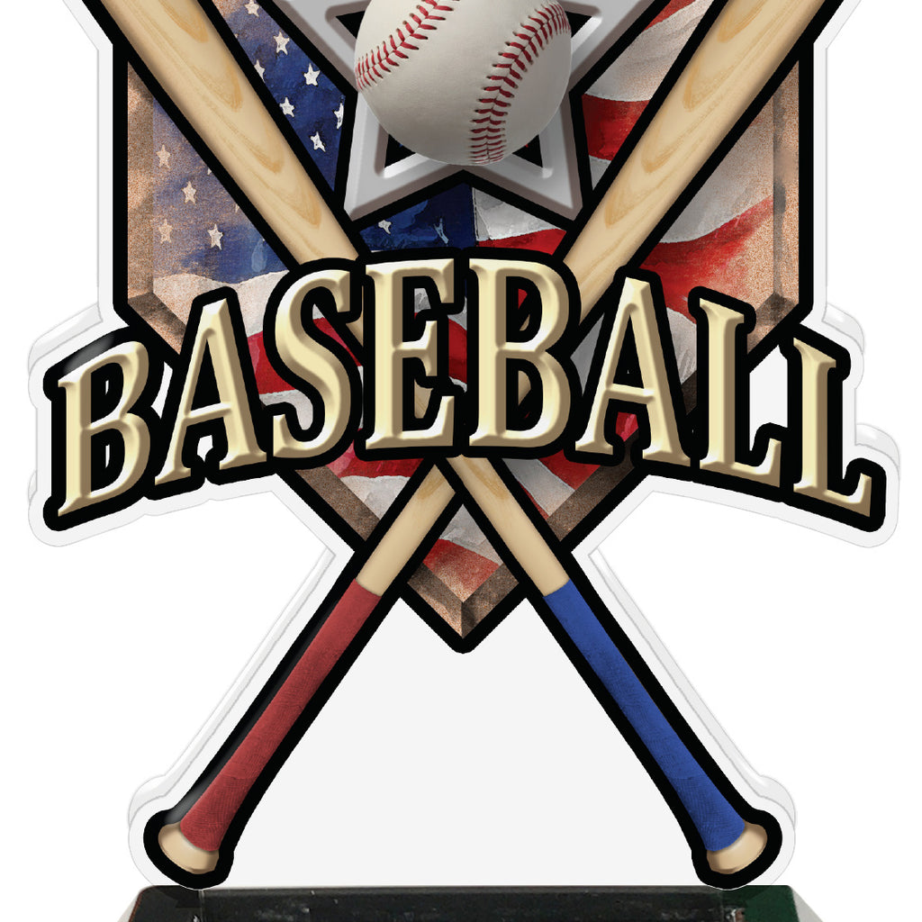 Baseball Home Plate Acrylic Trophies - Wood Bats