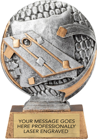 Cornhole Round 3D Sport Resin Trophy - 5" [RSR5-CRNHL]