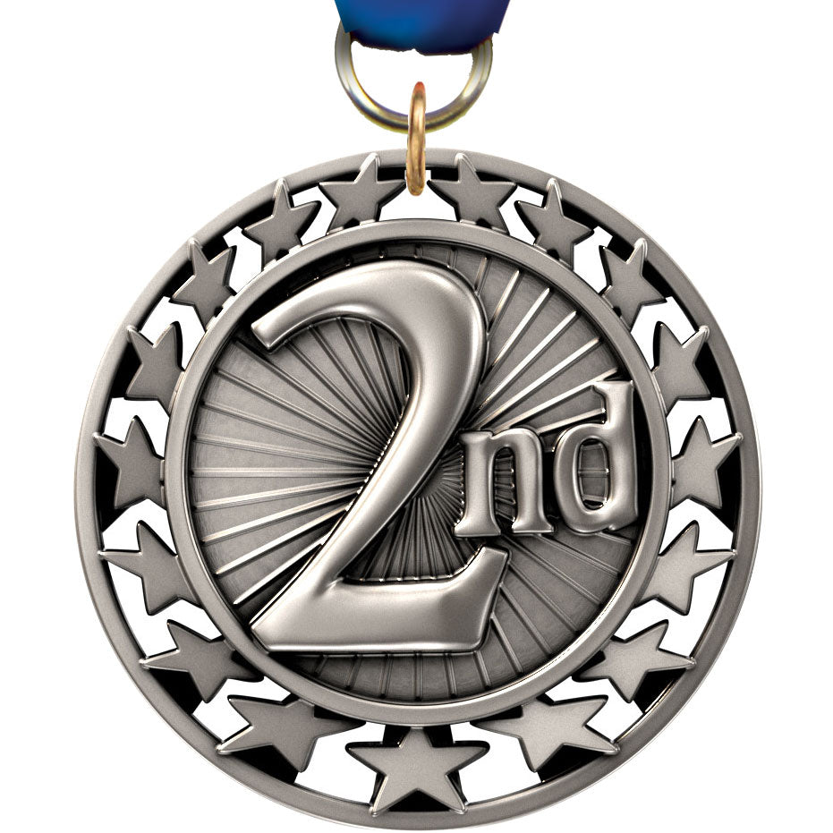 2.5" 2nd Place Super Star Medal [M2SS-2ND]