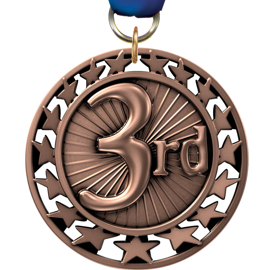 2.5" 3rd Place Super Star Medal [M2SS-3RD]