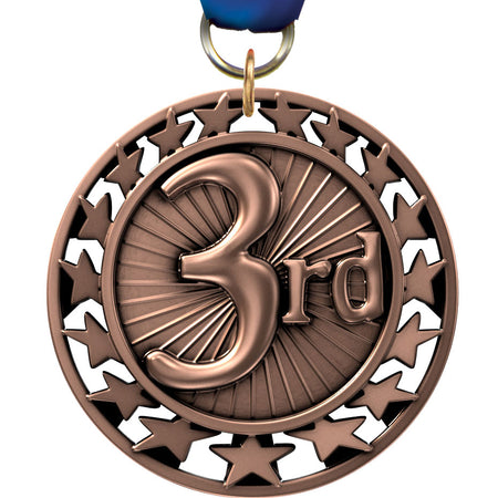 2.5" 3rd Place Super Star Medal [M2SS-3RD]