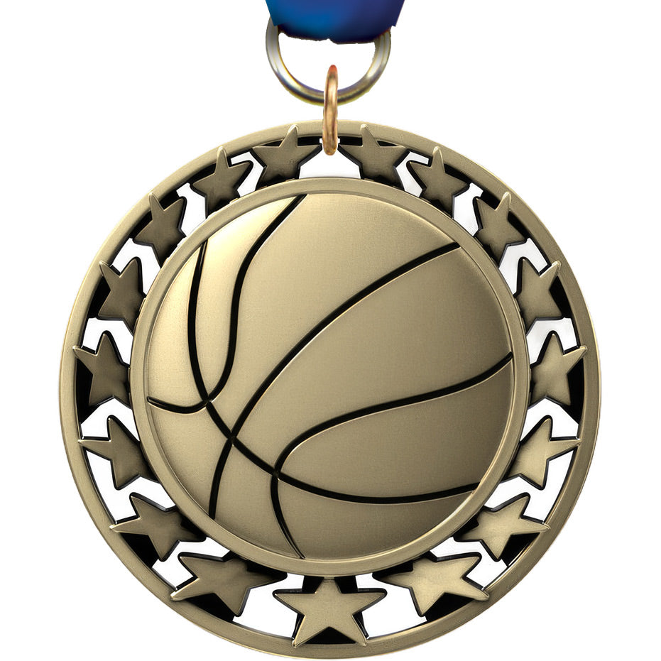 2.5" Basketball Super Star Medal [M2SS-BK]