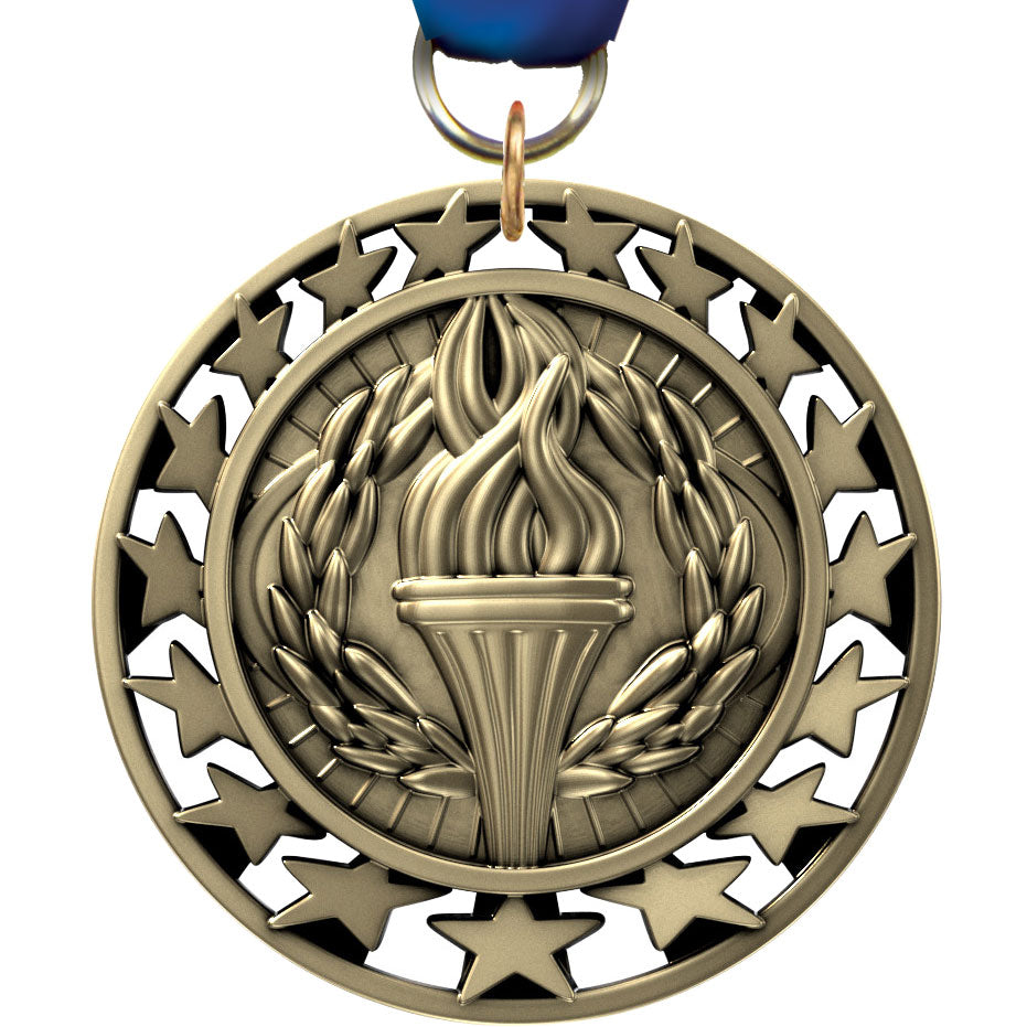 2.5" Victory Torch Super Star Medal [M2SS-VY]