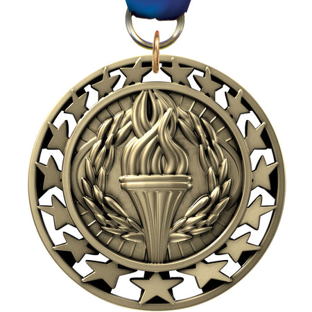 2.5" Victory Torch Super Star Medal [M2SS-VY]