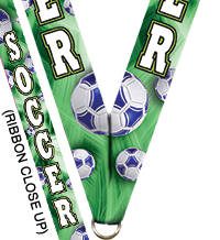 7/8 x 30 in. Soccer Vortex Sateen Neck Ribbon [NKRB-4008]