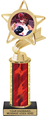 Star & Pennant Color Insert Trophy w/ Column [Ti12-P43]