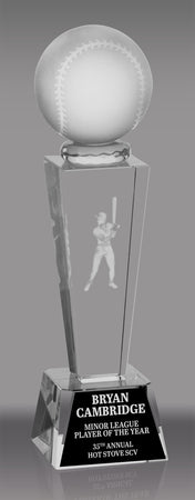 Baseball 3D Laser Crystal Trophy [CRL3D-BS]