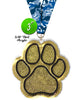 Gold Glitter Paw Colorix-M Acrylic Medal - 3 inch [MACR3-GLTPAW-G-Q]