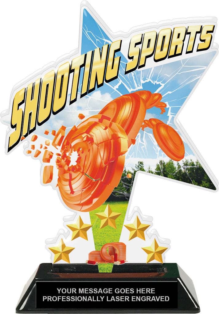 Shooting Sports Shattered Star Colorix Acrylic Trophy - 8.5 inch [TACR85-STR-SHTSPT-Q]