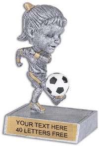 Soccer Double Bobble Resin Trophy - Female [DBH-SCF]