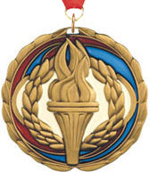 Victory Torch Epoxy Color Medal - Gold [MEC2-VY-G]