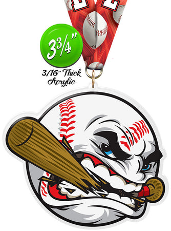 Baseball Krunch Colorix-M Acrylic Medal [MACR375-KRCH-BS-Q]