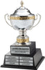 Silver-Plated Italian Metal Perpetual Trophy Cup on Twin Tier Solid Wood Base 23