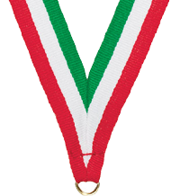 7/8 x 30 in. Red White & Green Neck Ribbon [NKRB-2058]