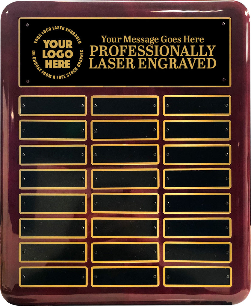 12"x15" Rosewood Piano Finish 24 Plate Perpetual Plaque  [TD3762]