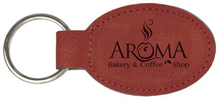 Rose Laserable Leatherette Oval Keychain [KCOV-362]
