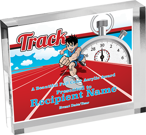 Track Horizontal Vibrix Acrylic Award [A43BH-TK]