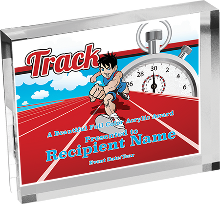 Track Horizontal Vibrix Acrylic Award [A43BH-TK]