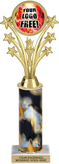 Shooting Stars Custom Insert Trophy w/ Column - 12.5 inch [TXi12-J58]