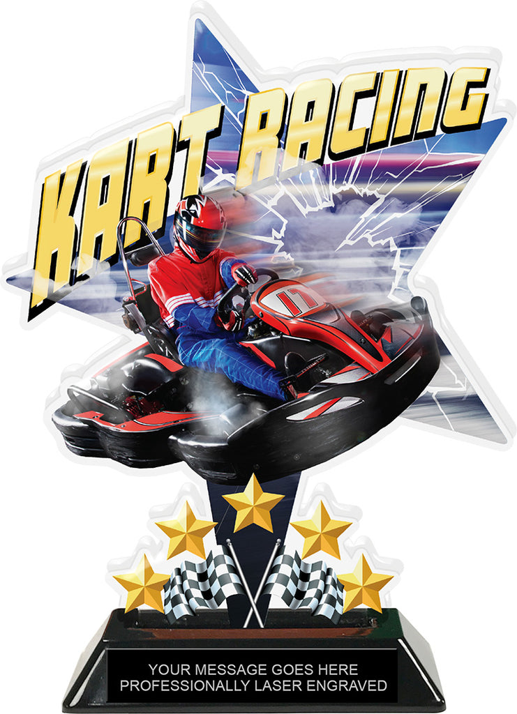 Go Kart Shattered Star Colorix Acrylic Trophy- 8.5 inch [TACR85-STR-KART-Q]