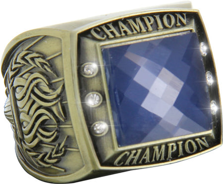 Championship Ring with Blue Center Stone- Gold [RGSJ-G-CHMP-BLU]