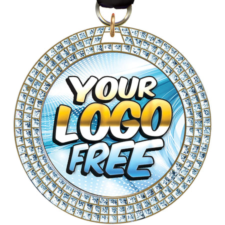 2.75" Custom Silver 3D Dome Triple Sparkle Insert Medals [MXS3GLT-SLV]