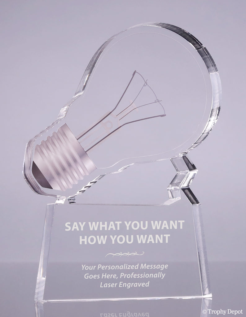 Bright Idea Lightbulb Acrylic Award - Clear [ATLT-CLR]