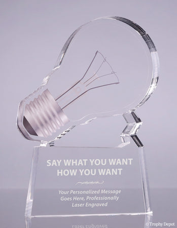 Bright Idea Lightbulb Acrylic Award - Clear [ATLT-CLR]