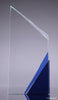 Optical Crystal Peak Award with Blue Corner Base 10.75