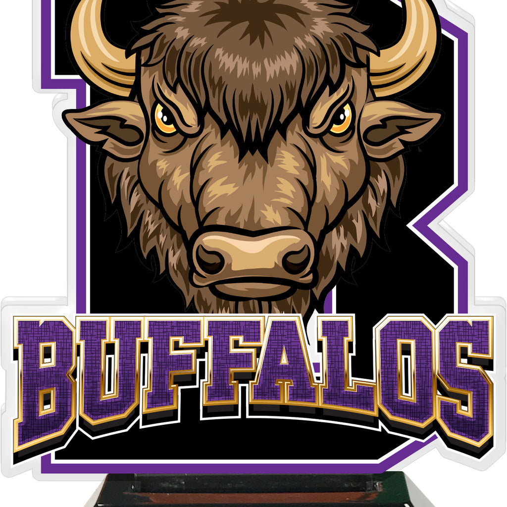 Buffalos Mascot Colorix-T Acrylic Trophies - Purple